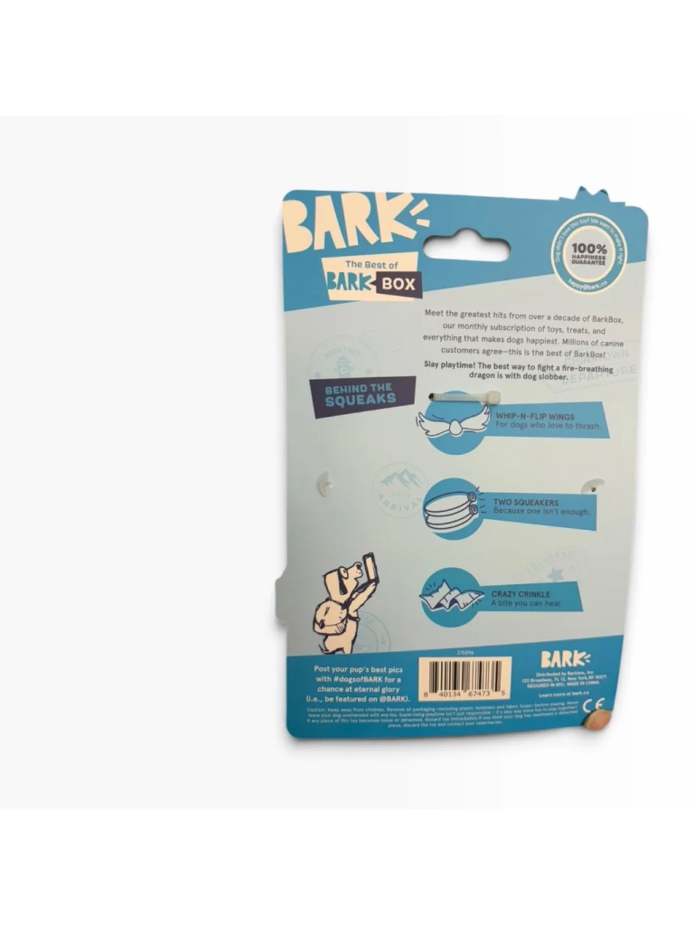 BARK Dinosaur and Rainbow Sloth Dog Toys